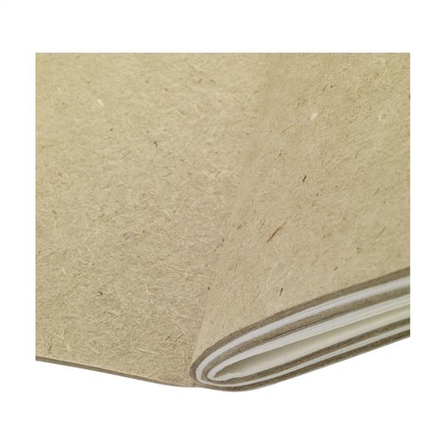 Organisch notitieboekje W19160 van olifantenpoep met 192 blanco pagina’s van gerecycled papier en optionele kraft sleeve