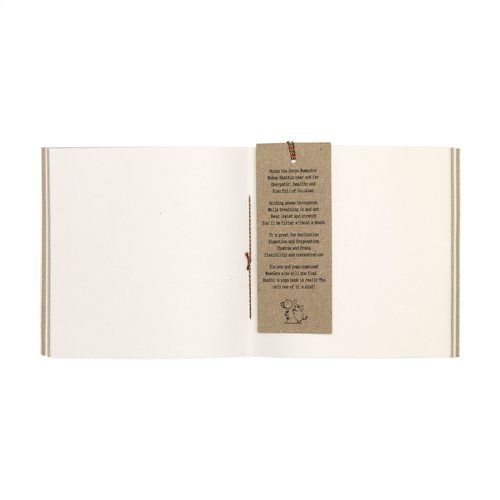 Organisch notitieboekje W19160 van olifantenpoep met 192 blanco pagina’s van gerecycled papier en optionele kraft sleeve