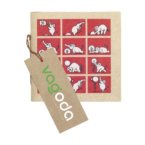 Organisch notitieboekje W19160 van olifantenpoep met 192 blanco pagina’s van gerecycled papier en optionele kraft sleeve