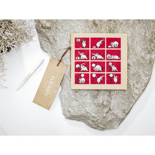 Organisch notitieboekje W19160 van olifantenpoep met 192 blanco pagina’s van gerecycled papier en optionele kraft sleeve