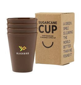 Waterflessen bedrukken (Koffie)beker, afval van de suikerrietplant