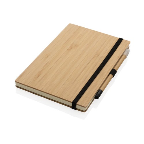 FSC® bamboe notitieboek en infinity potloodset P774.469 met gerecycled papier en luxe geschenkverpakking