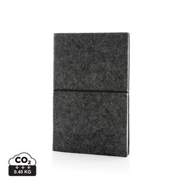 Chatty dubbel? Notitieboek van gerecycled vilt P774.472