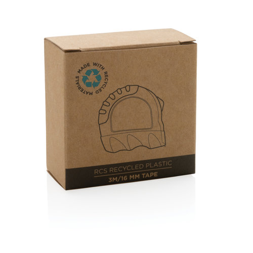 RCS gerecyclede plastic rolmaat 3 meter 16 mm bedrukken met logo DeBle