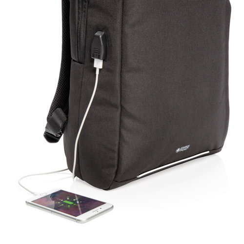 DéBlé RFID en USB AWARE™ laptoprugzak P763.161 met 15,6 inch laptopvak en trolleyriem