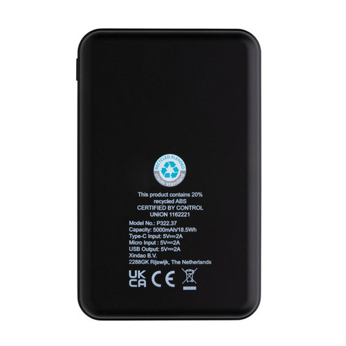 5.000 mAh powerbank in zakformaat P322.379 5.000 mAh powerbank in zakformaat P322.379