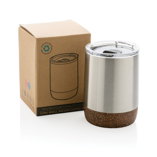 RCS gerecycled roestvrijstalen koffiebeker met kurk P435.051