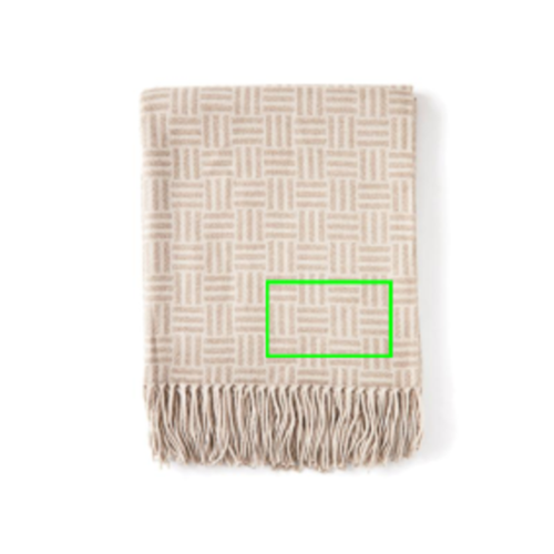 VINGA jacquard geweven deken 19454 met geometrisch patroon en geborduurd bedrijfslogo