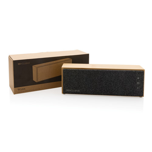 Draadloze luidspreker 10W bamboe P329649 met logo bedrukken DeBle