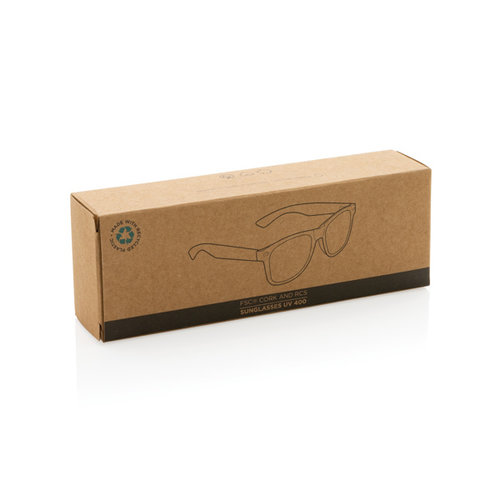 Zonnebril van gerecycled plastic en FSC kurk P453881 met logo graveren DeBle