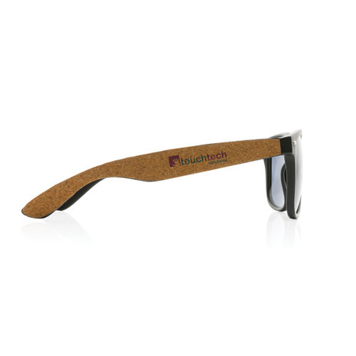 Zonnebril van gerecycled plastic en FSC kurk P453881 met logo graveren DeBle