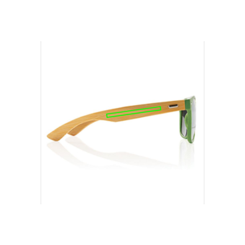 DeBle bamboe RCS zonnebril met logo gravering P453.97