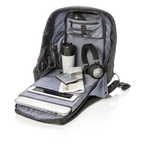 Swiss Peak AWARE™ anti-diefstal 15,6 inch laptoprugzak bedrukt met bedrijfslogo