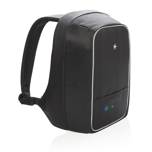 Swiss Peak AWARE™ anti-diefstal 15,6 inch laptoprugzak bedrukt met bedrijfslogo