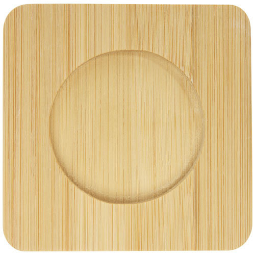 Manti 100 ml 2-delige dubbelwandige glazen kop met bamboe onderzetter