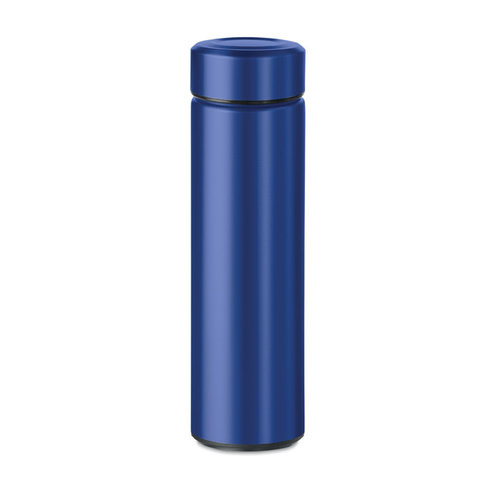 DeBle Patagonia dubbelwandige drinkfles 425 ml van RVS met logo, vacuüm geïsoleerde herbruikbare drinkfles met theezeef