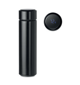 DeBle Pole dubbelwandige thermosfles 450 ml van RVS met LED-thermometer en logo, vacuüm geïsoleerde herbruikbare drinkfles