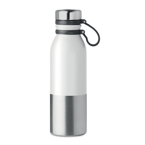 DeBle Iceland dubbelwandige drinkfles 600 ml van RVS met siliconen grip en logo, vacuüm geïsoleerde herbruikbare drinkfles