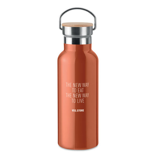 Helsinki dubbelwandige thermosfles 500 ml met bamboe dop MO9431
