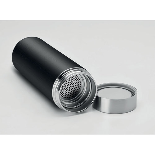 DeBle Batumi Dubbelwandige Thermosfles 400 ml met theecompartiment MO9421 bedrukken met logo
