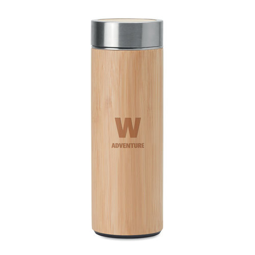 DeBle Batumi Dubbelwandige Thermosfles 400 ml met theecompartiment MO9421 bedrukken met logo