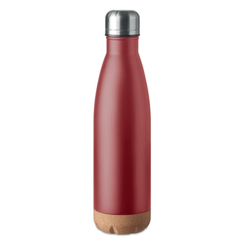 DeBle Aspen cork dubbelwandige thermosfles 500 ml van RVS met kurken detail en logo, vacuüm geïsoleerde herbruikbare drinkfles