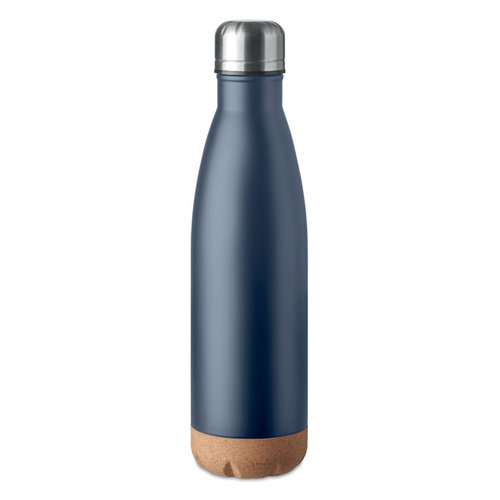 DeBle Aspen cork dubbelwandige thermosfles 500 ml van RVS met kurken detail en logo, vacuüm geïsoleerde herbruikbare drinkfles