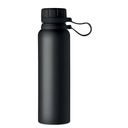 DeBle Tenere tweekleurige drinkfles 750 ml van RVS met rubberen grip en karabijnhaak, bedrukte herbruikbare drinkfles