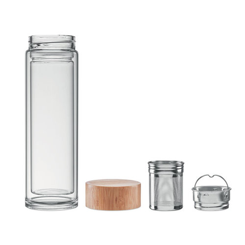 Dubbelwandige glazen fles 400ml MO9420 Batumi glass Dubbelwandige glazen fles 400ml MO9420 Batumi glass