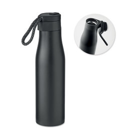 DeBle Ursus dubbelwandige drinkfles 600 ml van RVS met magnetische dop en logo, vacuüm geïsoleerde herbruikbare drinkfles