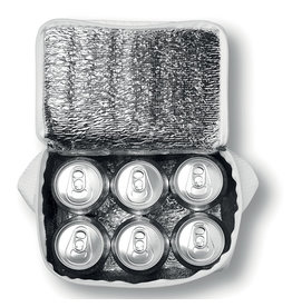 Cubacool koeltas MO8438 van polyester met aluminium isolatie, ruimte voor zes blikjes en compacte 3 liter inhoud bedrukken met logo