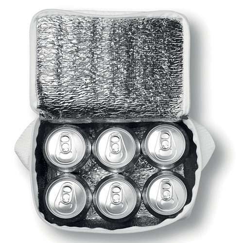 Cubacool koeltas MO8438 van polyester met aluminium isolatie, ruimte voor zes blikjes en compacte 3 liter inhoud bedrukken met logo
