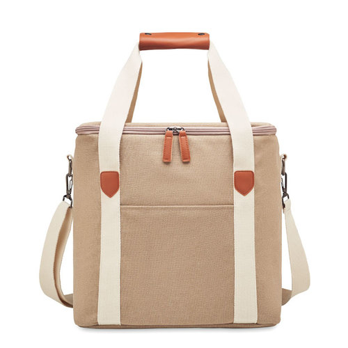 Kecil large koeltas MO6869 van gewassen canvas met PEVA-isolatie en ruime inhoud bedrukken met logo