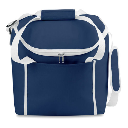 Indo polyester koeltas 25 liter MO8772 met isolerende PEVA-voering en groot hoofdvak, bedrukt met logo