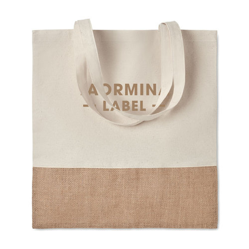 India tote boodschappentas met jute bedrukken met logo DeBle