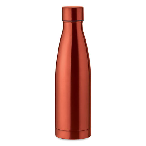 DeBle Belo Bottle dubbelwandige drinkfles 500 ml van RVS met koperen vacuümisolatie en logo, herbruikbare thermosfles