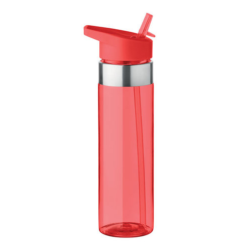 DeBle Sicilia Tritan™ drinkfles 650 ml BPA-vrij met afsluitbaar rietje en logo, herbruikbare lekvrije drinkfles