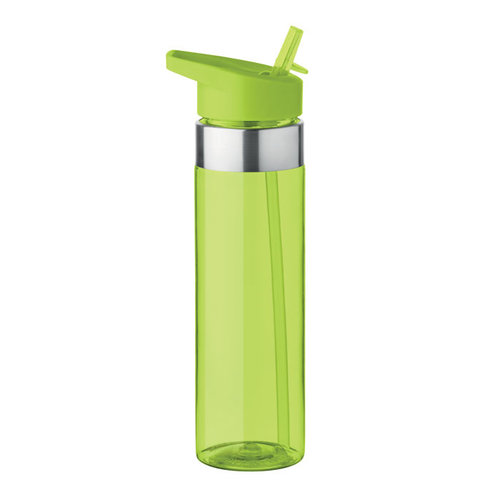 DeBle Sicilia Tritan™ drinkfles 650 ml BPA-vrij met afsluitbaar rietje en logo, herbruikbare lekvrije drinkfles