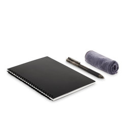 Nobuuk A5 uitwisbaar notitieboekje MO6727 met 36 herbruikbare pagina’s, PP-kaft, wateruitwisbare pen en schoonmaakdoekje