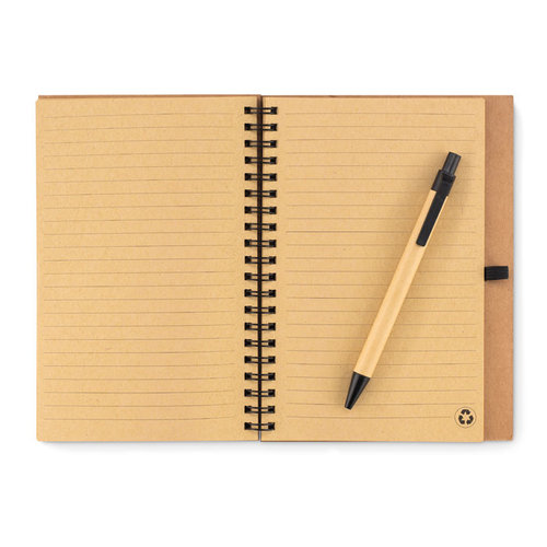 DéBlé Sonora Pluscork kurk notitieboek met pen MO9859 bedrukt met logo
