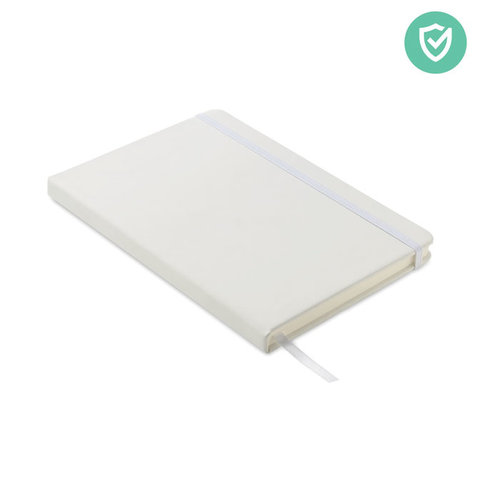 Arco Clean antibacterieel A5 notitieboek MO6141 met PU-kaft, antibacteriële coating, 96 gelinieerde pagina’s, elastische sluitband en leeslint