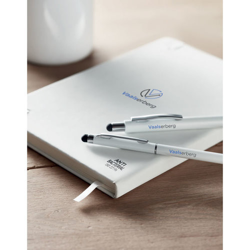 Arco Clean antibacterieel A5 notitieboek MO6141 met PU-kaft, antibacteriële coating, 96 gelinieerde pagina’s, elastische sluitband en leeslint