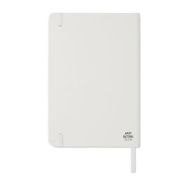 Arco Clean antibacterieel A5 notitieboek MO6141 met PU-kaft, antibacteriële coating, 96 gelinieerde pagina’s, elastische sluitband en leeslint