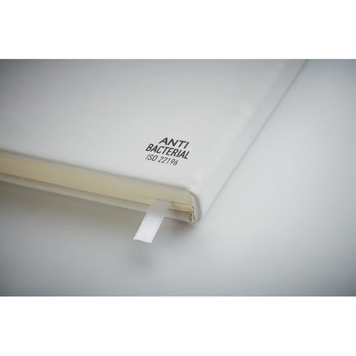 Arco Clean antibacterieel A5 notitieboek MO6141 met PU-kaft, antibacteriële coating, 96 gelinieerde pagina’s, elastische sluitband en leeslint