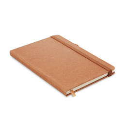 Baobab A5 notebook van recycled PU MO6220 – duurzaam notitieboek met gerecyclede PU-omslag en elastische sluiting, ideaal als relatiegeschenk