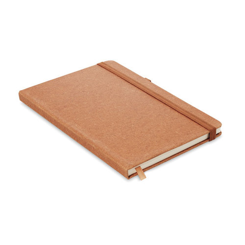 Baobab A5 notebook van recycled PU MO6220 – duurzaam notitieboek met gerecyclede PU-omslag en elastische sluiting, ideaal als relatiegeschenk