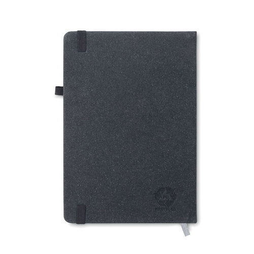 Baobab A5 notebook van recycled PU MO6220 – duurzaam notitieboek met gerecyclede PU-omslag en elastische sluiting, ideaal als relatiegeschenk