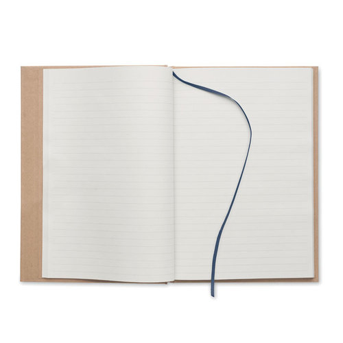 Musa A5 notitieboekje MO6640 met harde kaft van gerecycled karton, 160 gelinieerde pagina’s, elastische sluiting en leeslint, gemaakt in de EU