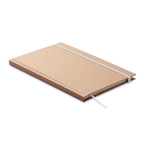 Musa A5 notitieboekje MO6640 met harde kaft van gerecycled karton, 160 gelinieerde pagina’s, elastische sluiting en leeslint, gemaakt in de EU