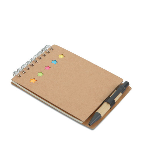 Multibook notitieboekje met balpen MO8107 – duurzaam notitieboekje met sticky notes, paginamarkers en pen, ideaal als compact relatiegeschenk